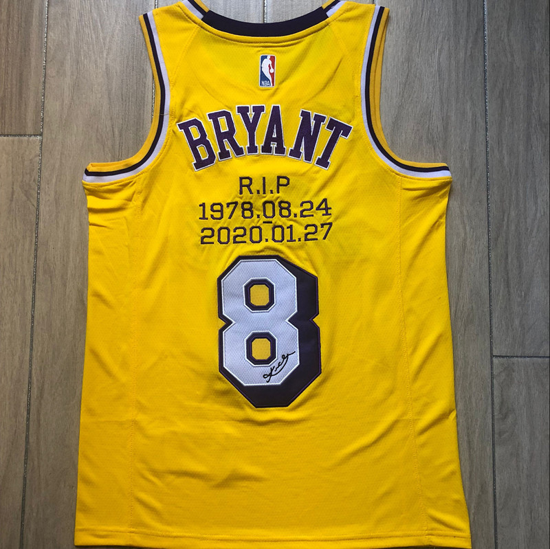 Men Los Angeles Lakers #8 Bryant Yellow throwback Nike NBA Jerseys Print->los angeles lakers->NBA Jersey